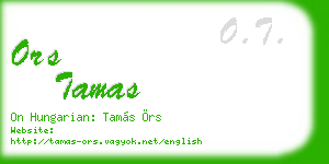 ors tamas business card